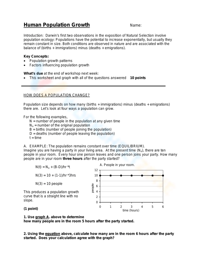 Population Growth Factors Math Worksheet 14 Sixth grade algebra worksheet showing rabbit and fox population growth trends in a forest
