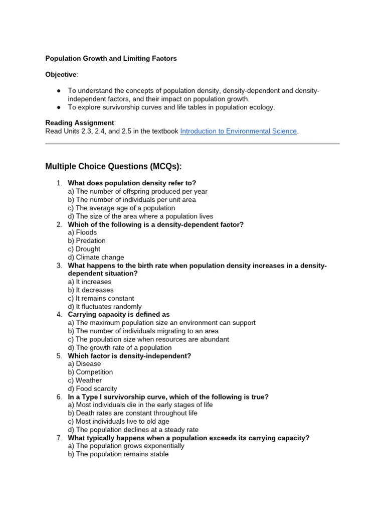 Population Growth Factors worksheet for sixth-grade algebra students Worksheet illustrating population growth factors using fox and rabbit dynamics in a forest ecosystem