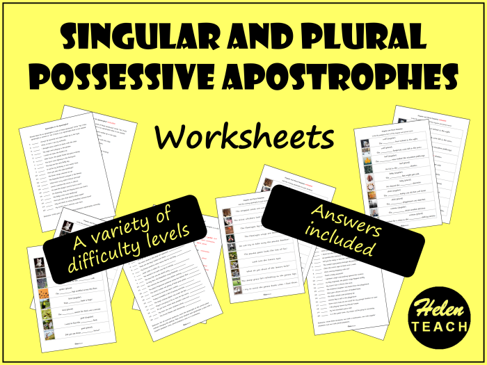Colorful worksheet designed for second graders to master possessive apostrophes Worksheet featuring punctuation pig for practicing possessive apostrophes
