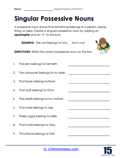 Third grade phonics worksheet focusing on the correct placement of possessive apostrophes in plural nouns
