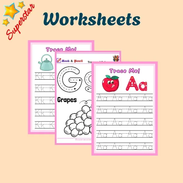Worksheet image demonstrating tracing activities for the letter F in Pre-K reading practice Practice Tracing the Letter F worksheet for preschool children to enhance fine motor skills