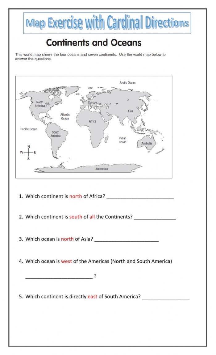 Engage your child’s map skills with this interactive worksheet on intermediate directions Practice Intermediate Directions worksheet featuring a colorful town map for third graders