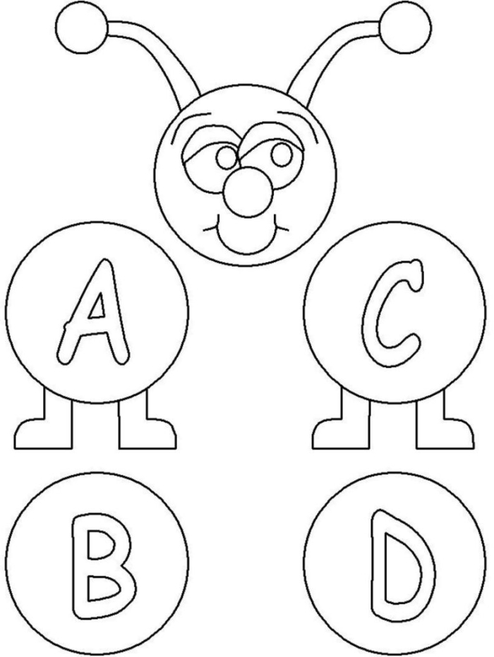 ABC coloring page worksheet designed for Pre-K children to learn the alphabet