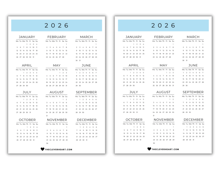 2026 calendar worksheet featuring colorful monthly pages for addition practice