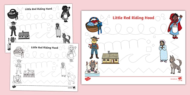 Little Red Riding Hood addition worksheet for Pre-K coloring activity 5