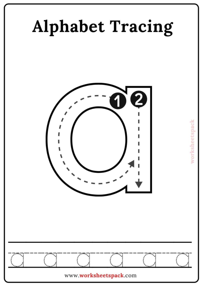Worksheet for recognizing lowercase a's with an alligator theme