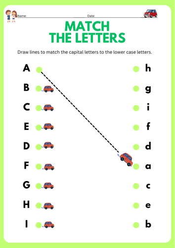 Pre-K alphabet worksheet featuring a colorful puzzle theme for matching uppercase and lowercase letters 14