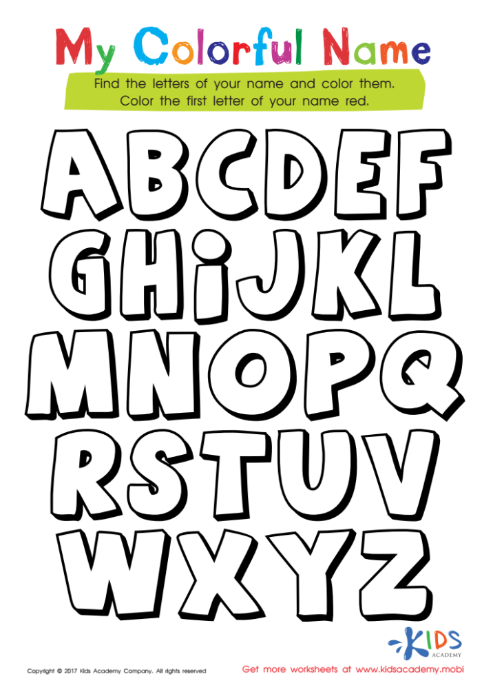 Reading worksheet for Pre-K Alphabet coloring page worksheet for uppercase letter recognition and fine motor skills. Engaging ABC coloring activity for Pre-K students.