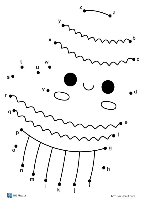 Dot to Dot A to Z Dinosaur Tracing Worksheet for Pre-K Students A colorful dinosaur dot-to-dot activity where preschoolers connect letters from A through Z to reveal a friendly dino character