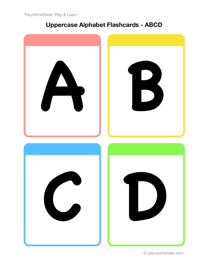 Lowercase Alphabet Flash Cards a to z Worksheet Number 2 Printable lowercase alphabet flash cards with letter a to z for preschool letter recognition practice