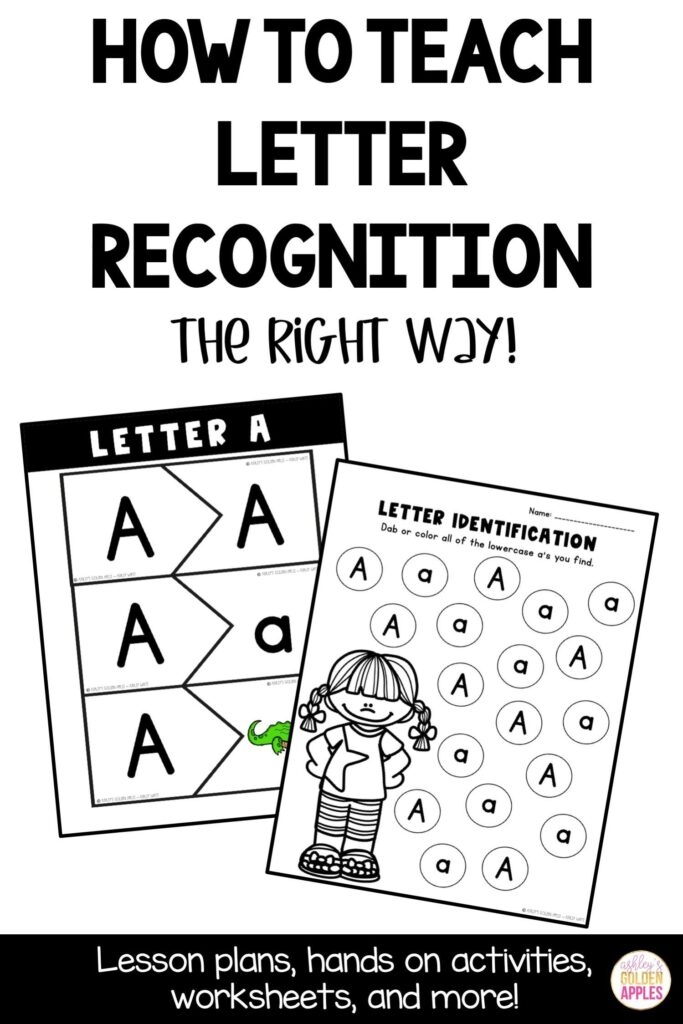 Pre-K student completing an Identifying Letters Assessment worksheet to measure alphabet recognition skills