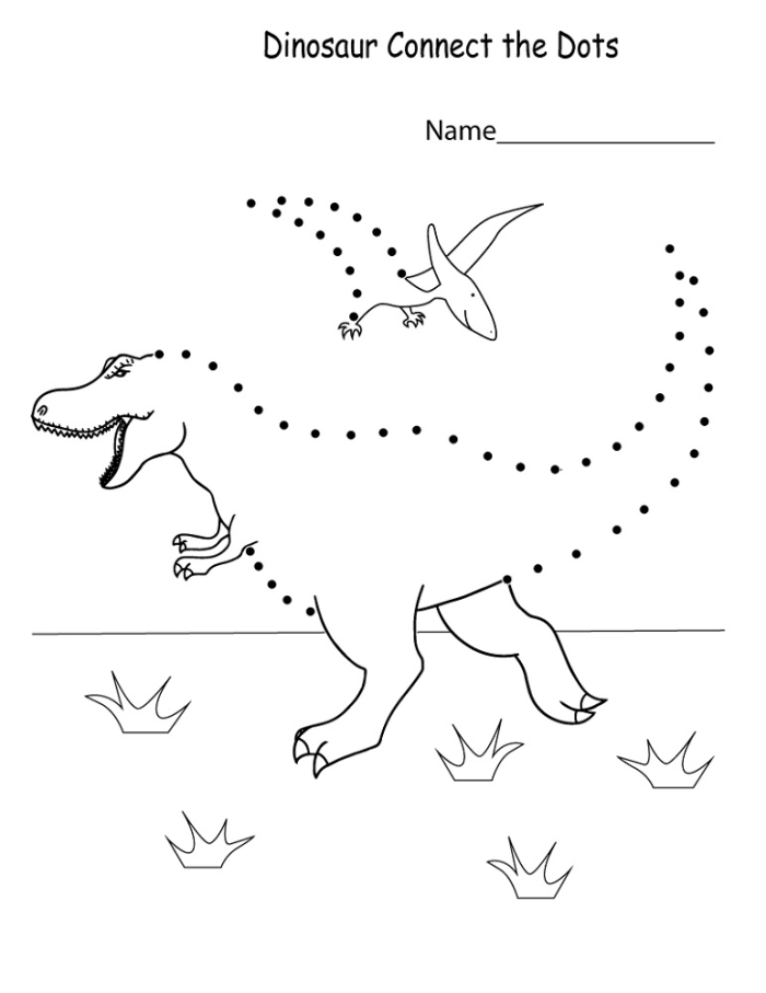 Dot to Dot A to Z Dinosaur Activity for Preschool Learners Child connecting alphabet dots from A to Z to reveal a dinosaur picture on a Pre-K worksheet