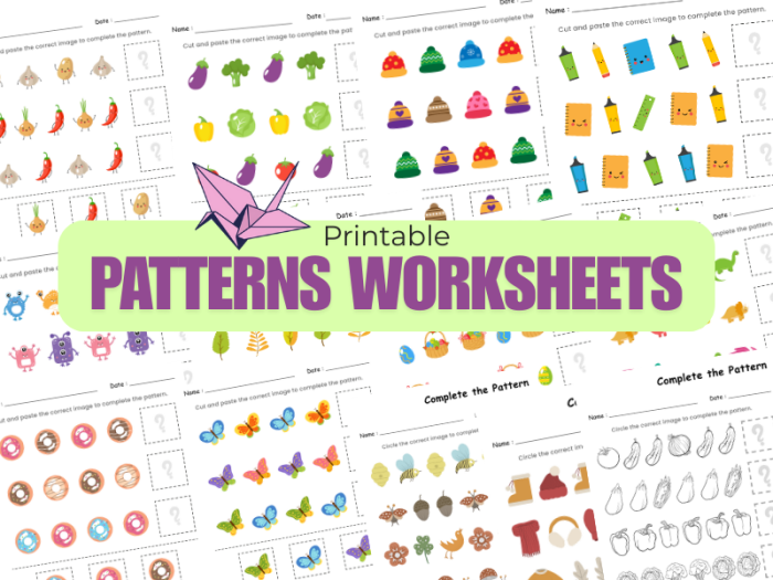 Pre-K student completing an animal pattern sequence worksheet featuring dance move illustrations