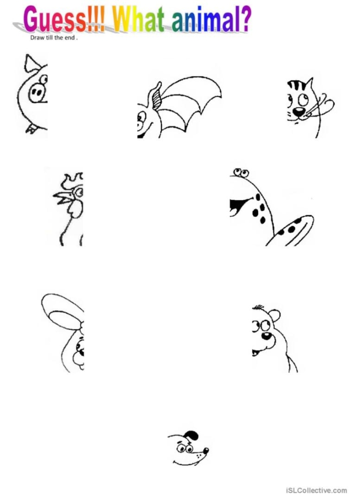 Pre-K animal guess worksheet featuring sight word writing practice for number thirteen