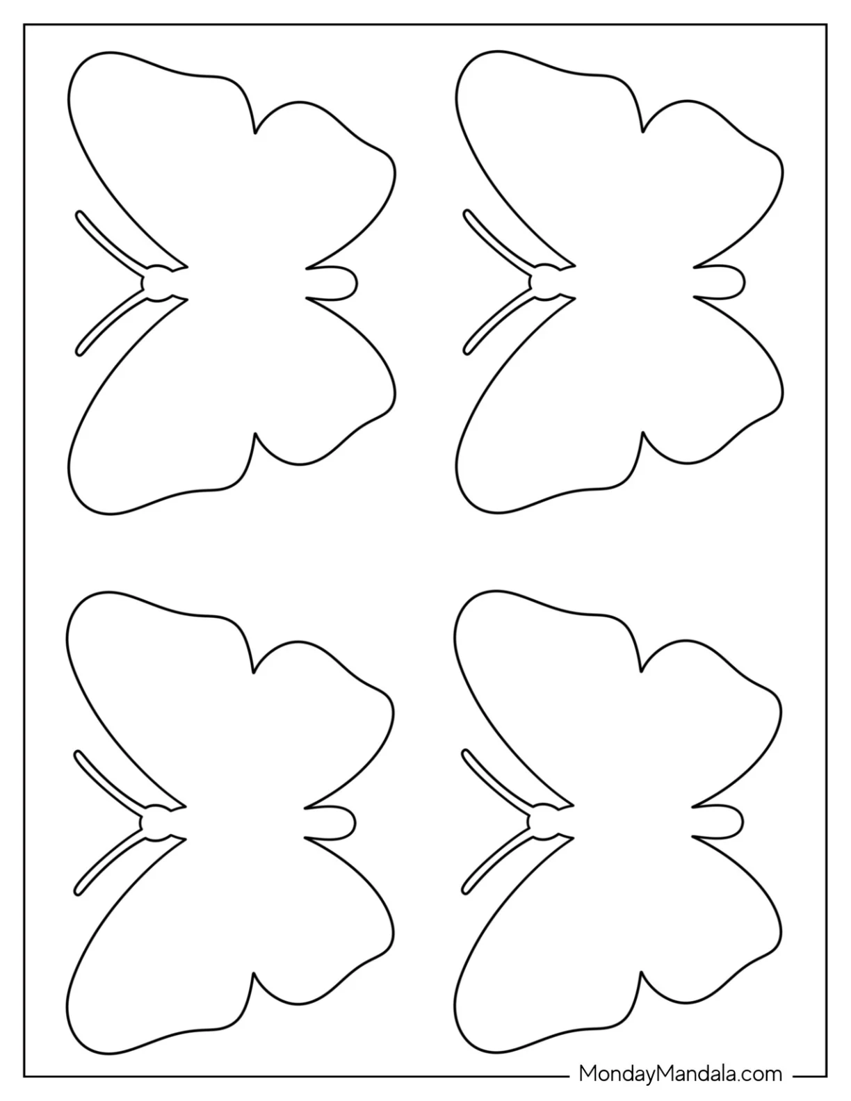 Pre-K Spanish worksheet featuring a simple butterfly cutout template for arts and crafts