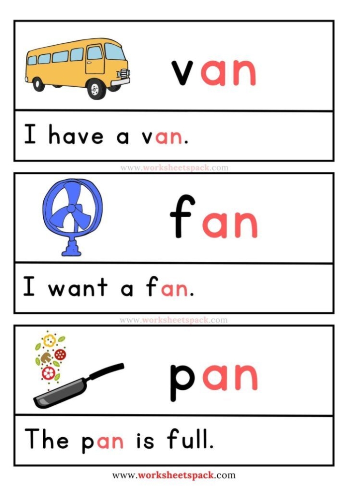 Pre-K printable worksheet featuring an assemble-yourself mini book focused on the at word family