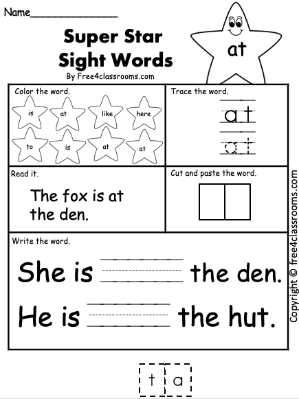 Explore the fun of "at" words in this engaging worksheet for Pre-K children Worksheet featuring "at" words including hat, cat, and bat