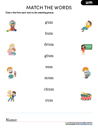 Fun learning activity for Pre-K students focusing on "at" words Worksheet showcasing "at" words with images of a hat, cat, and bat