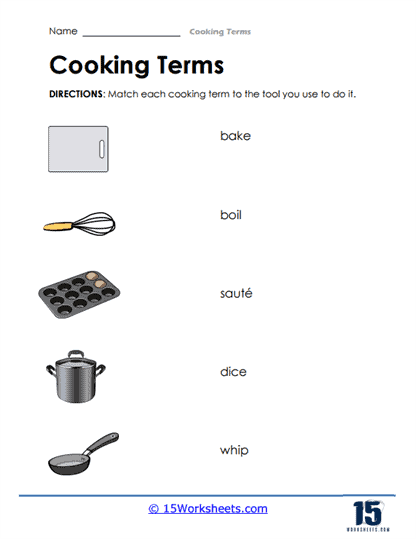 Baking a Cake sequencing practice worksheet fifteen Pre-K sequencing worksheet showing the step-by-step process of Evan baking a cake