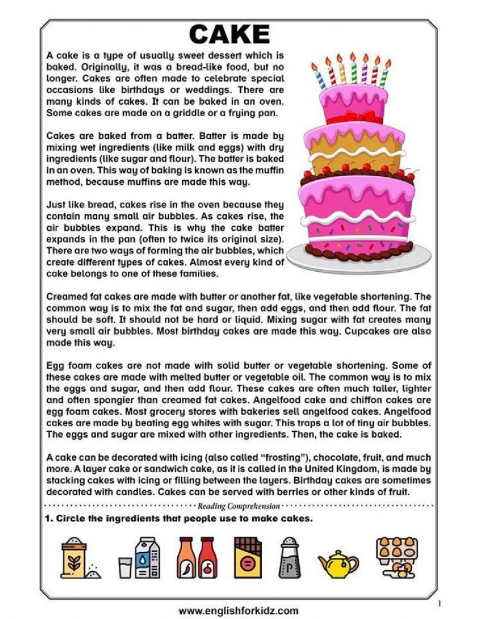 Baking a Cake worksheet for Pre-K students to practice sequencing Evan and friends following steps to bake a cake in a fun worksheet