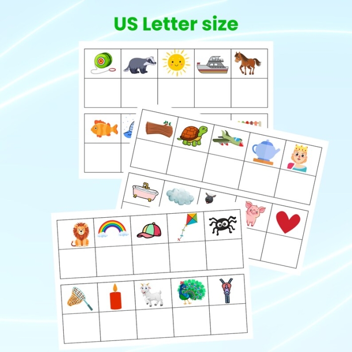 Pre-K student completing a Beginning Sounds Letter Match-Up worksheet activity