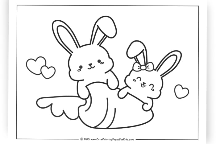 Festive bunny coloring page for Pre-K students to enjoy and express their creativity A cheerful bunny coloring page worksheet inviting kids to add vibrant Easter colors