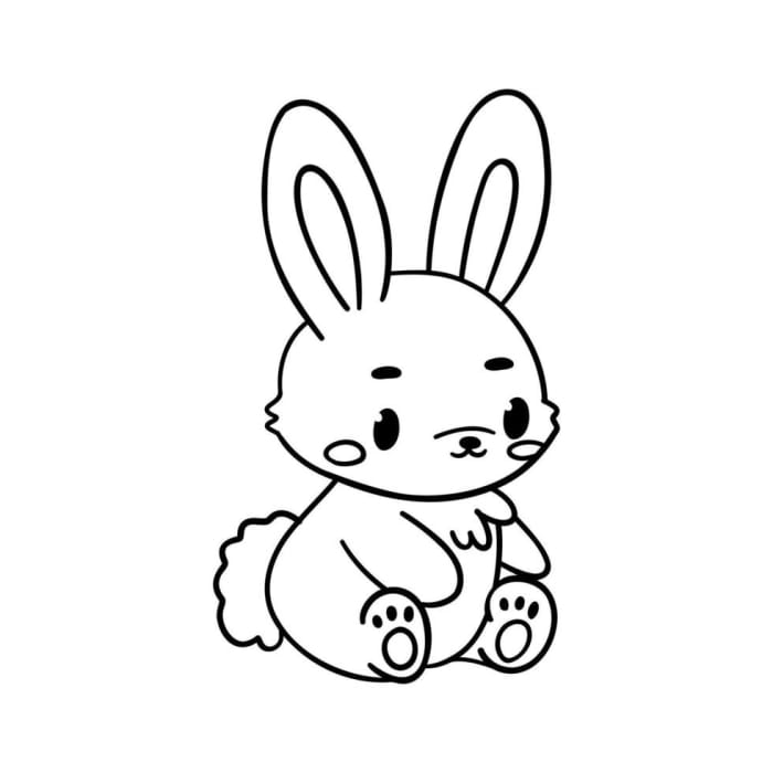 Festive bunny looking for colorful Easter decorations in this fun worksheet Adorable bunny coloring page worksheet for Pre-K kids to explore their creativity