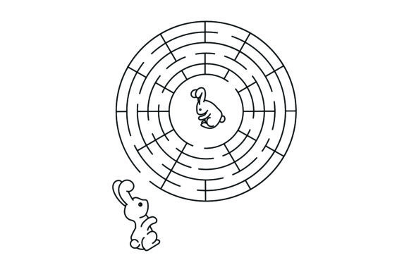 Easter-themed bunny maze activity for young learners in Spanish Bunny Maze worksheet designed for Pre-K children to enjoy during Easter fun