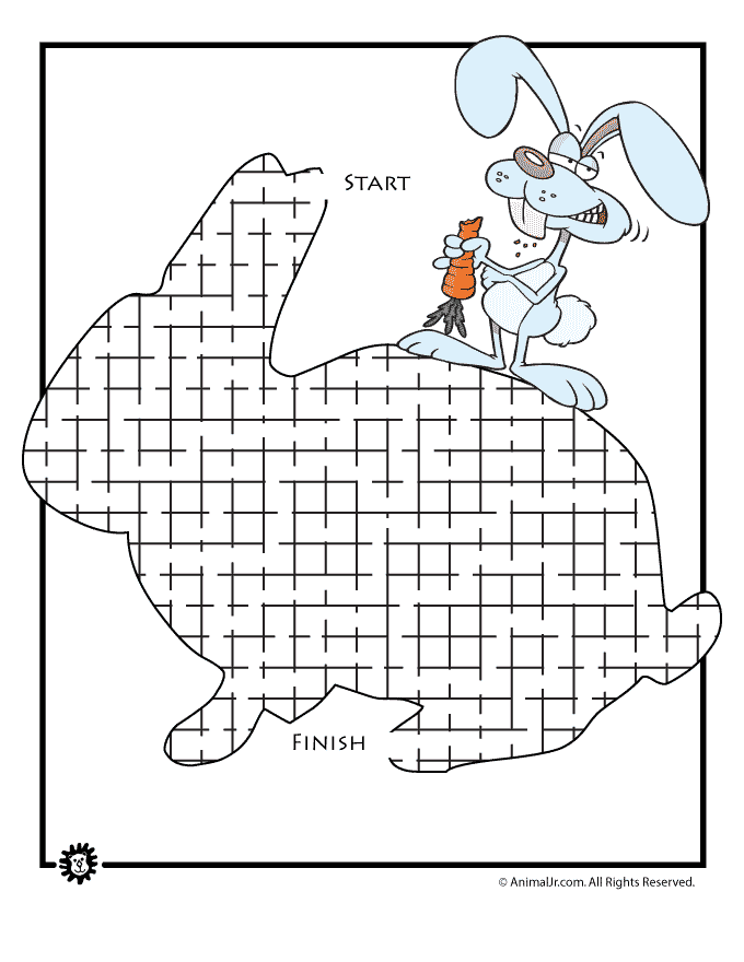 Fun Easter Bunny Maze worksheet for preschool learning and play Bunny Maze worksheet designed for Pre-K students to enjoy during Easter