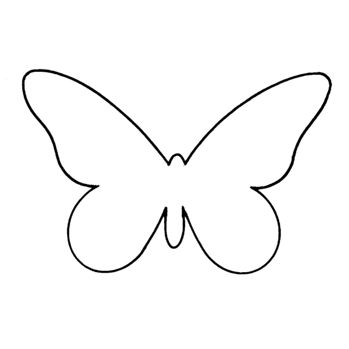 Pre-K Spanish worksheet featuring a simple butterfly cutout template for arts and crafts