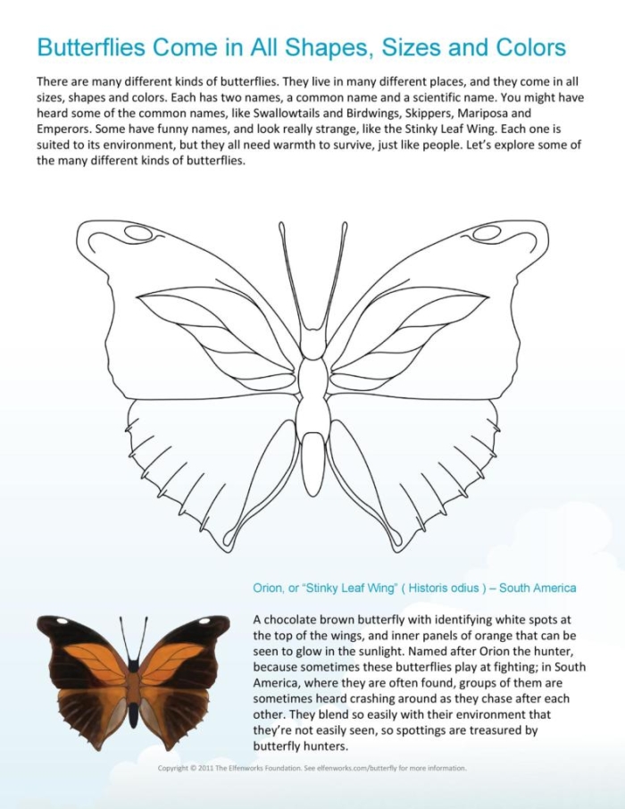 Pre-K Spanish worksheet featuring a simple butterfly cutout template for arts and crafts