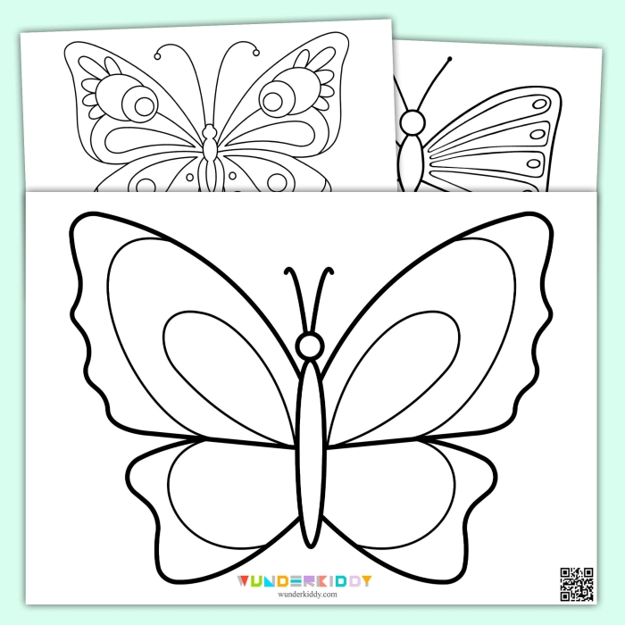 Pre-K butterfly cutout template for Spanish classroom arts and crafts