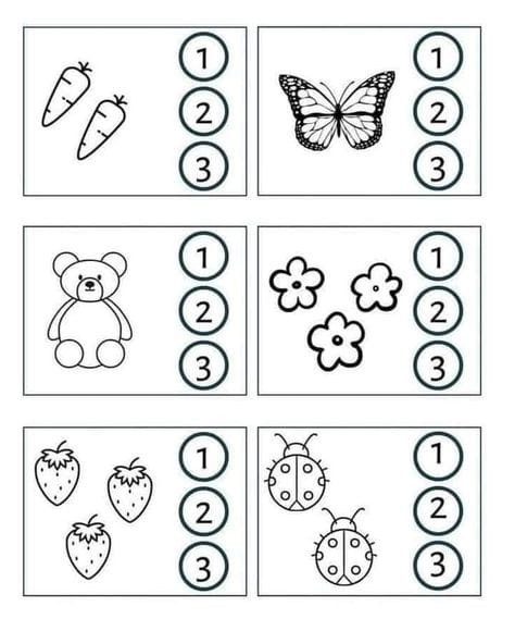 Pre-K student worksheet showing numbers zero through ten for a circling math assessment