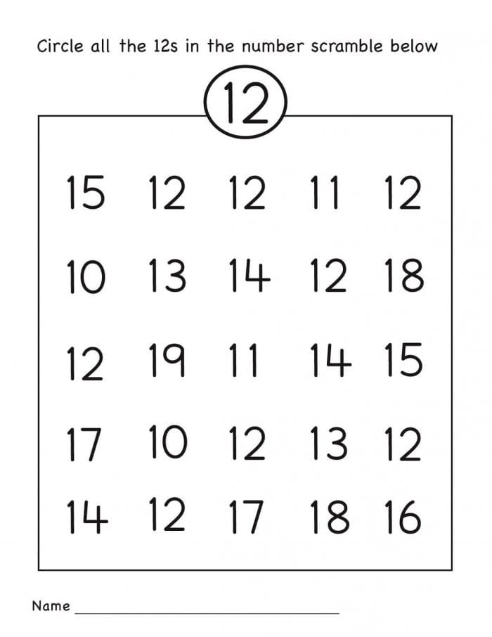 Pre-K math worksheet featuring a circle the number activity for values 0 through 10