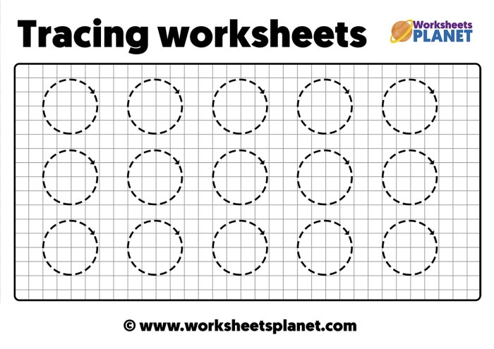 Prewriting Skills: Circles worksheet for Pre-K