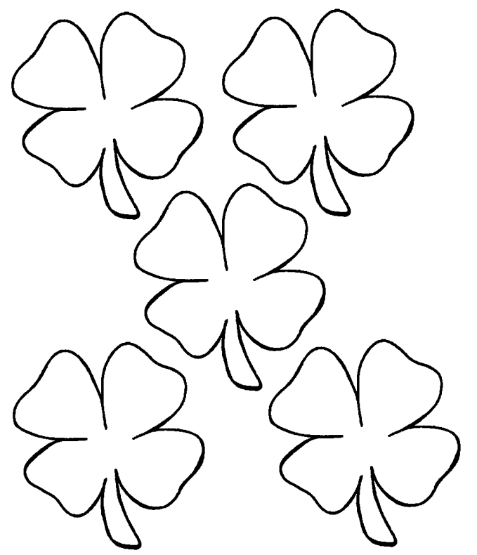 Pre-K St. Patrick Day worksheet with clovers spilling out of a leprechaun hat for coloring