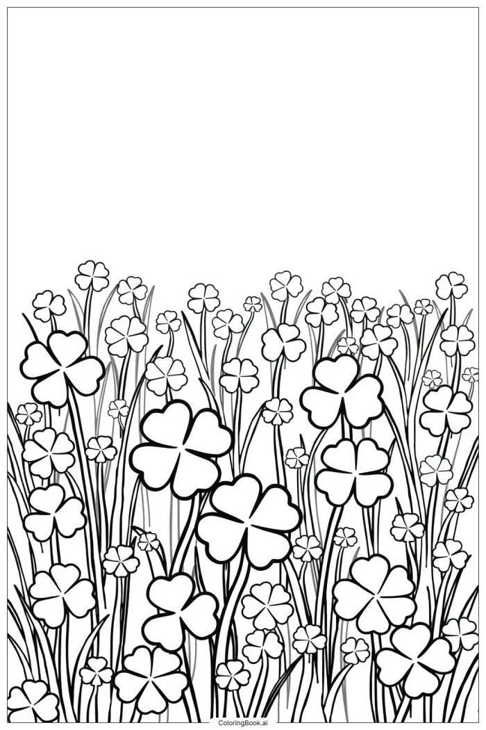 Pre-K St. Patrick's Day Clover Coloring Page worksheet 21