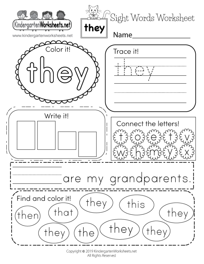 Printable worksheet for Pre-K kids to color and transform the sight word "I" into a fun creature