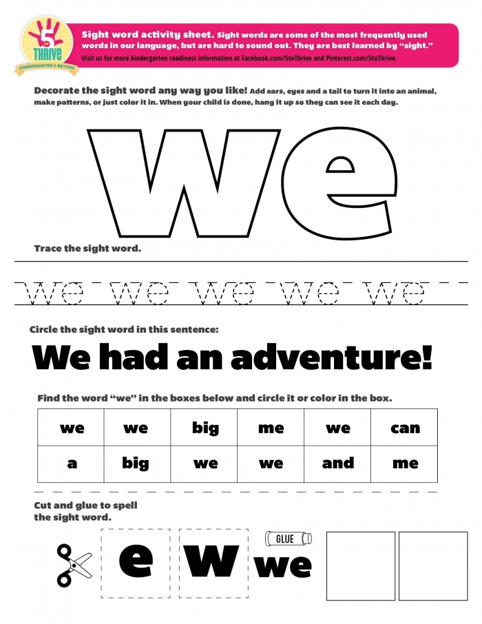 Worksheet for preschoolers to creatively engage with the sight word "to Coloring and reading activity worksheet for preschoolers focused on the sight word "to