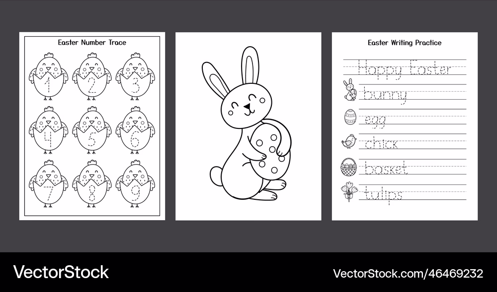 Pre-K students coloring Easter Chick Stand-Ups worksheet for number and counting practice