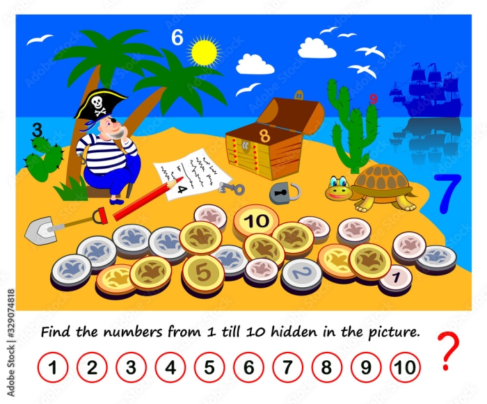Find the Hidden Numbers worksheet featuring nursery rhyme characters for counting practice 14