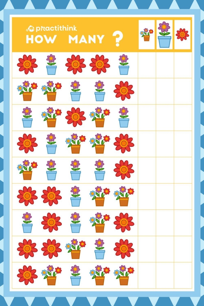 Pre-K worksheet page 9 featuring shapes and colors for counting and sorting practice