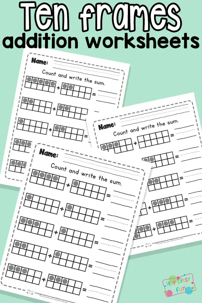 Ten Frame Worksheet Activity for Pre-K Math Number 22 Pre-K student working on a ten frame math worksheet to practice counting skills