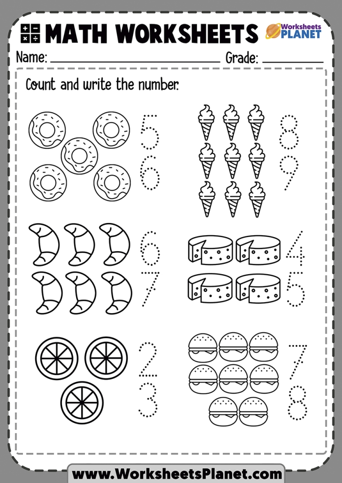Engaging math activity to enhance counting skills in young learners Counting Practice worksheet for numbers 1-10 designed for Pre-K students