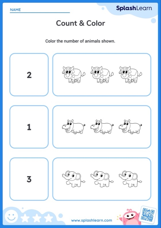Pre-K addition worksheet featuring five cupcakes to color and count for math practice