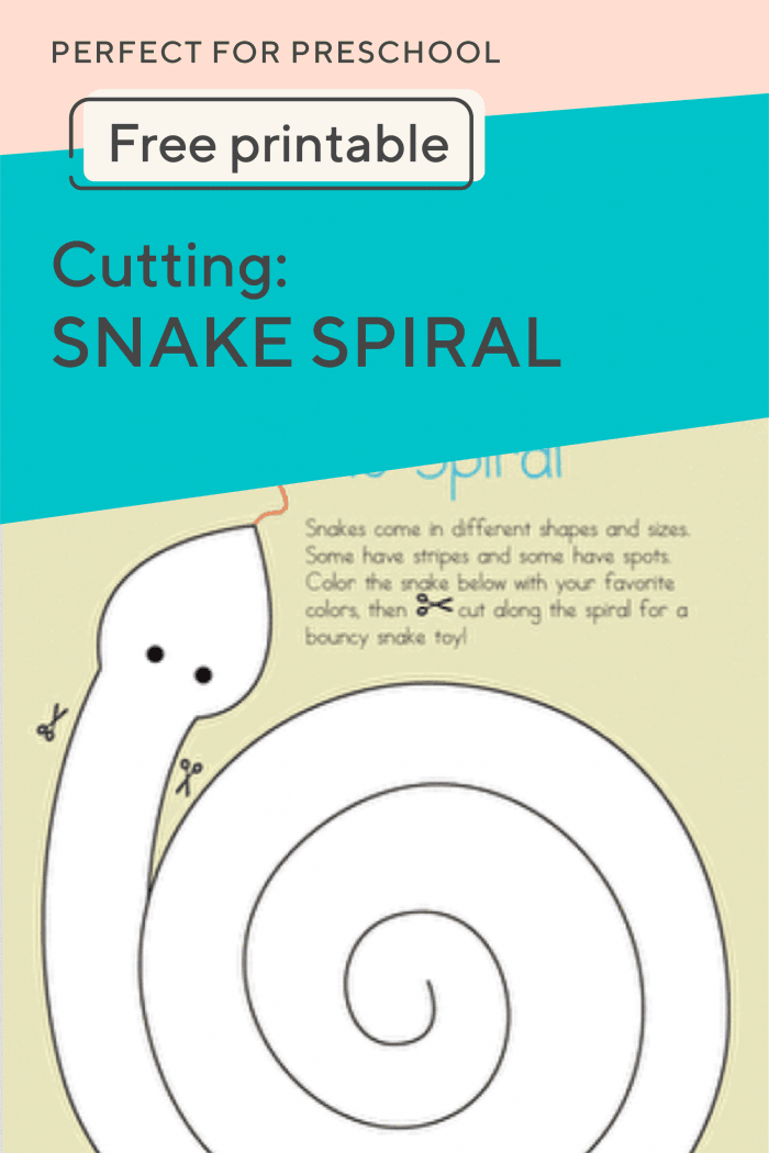 Spiral Snake Cutting Worksheet for Pre-K Arts and Crafts Kids engaging in a fun cutting activity with a spiral snake on a colorful worksheet
