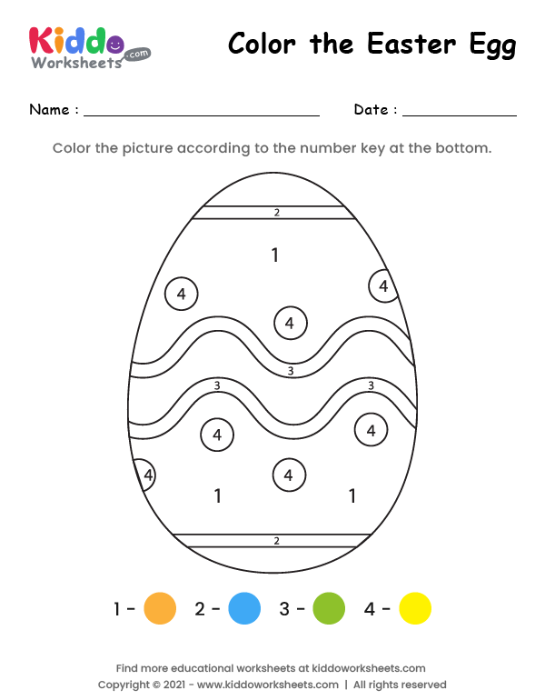 Pre-K reading worksheet featuring the Easter Bunny painting a blank egg for children to color and decorate