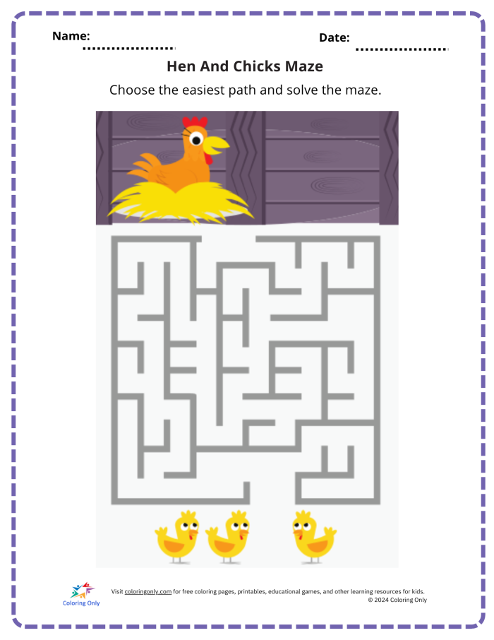 Pre-K student completing an Egg-cellent Maze worksheet with a fraction theme