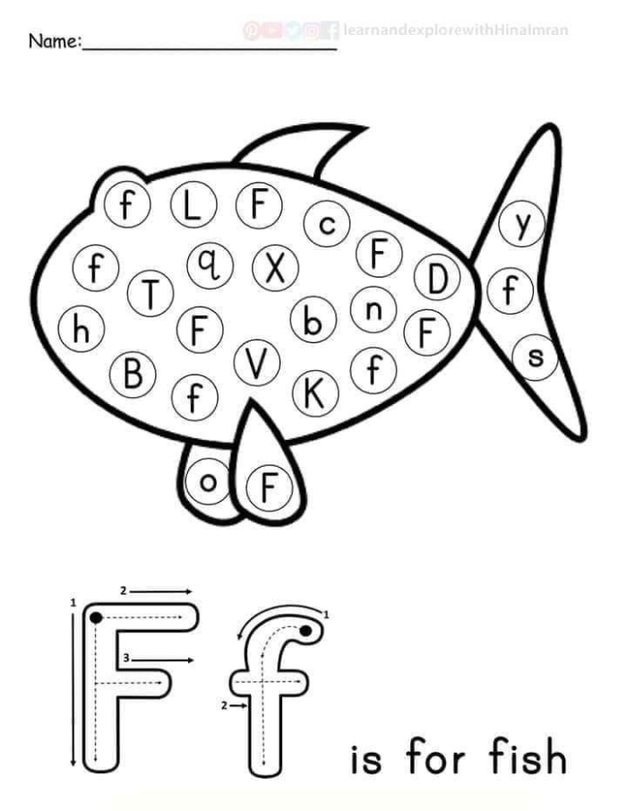Interactive Letter F worksheet for preschool and early elementary students Worksheet featuring a fun activity to find words starting with the letter F for young learners