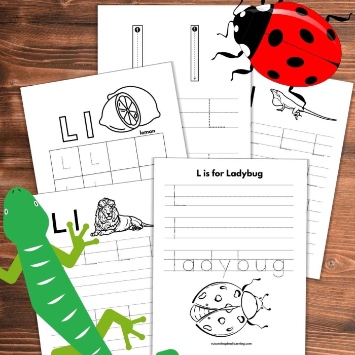 Kids practicing tracing the letter L on a prekindergarten worksheet to enhance fine motor skills